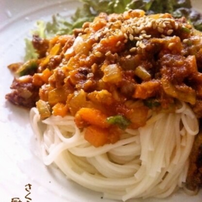 ガッツリだけど野菜たっぷり★焼肉そうめん。